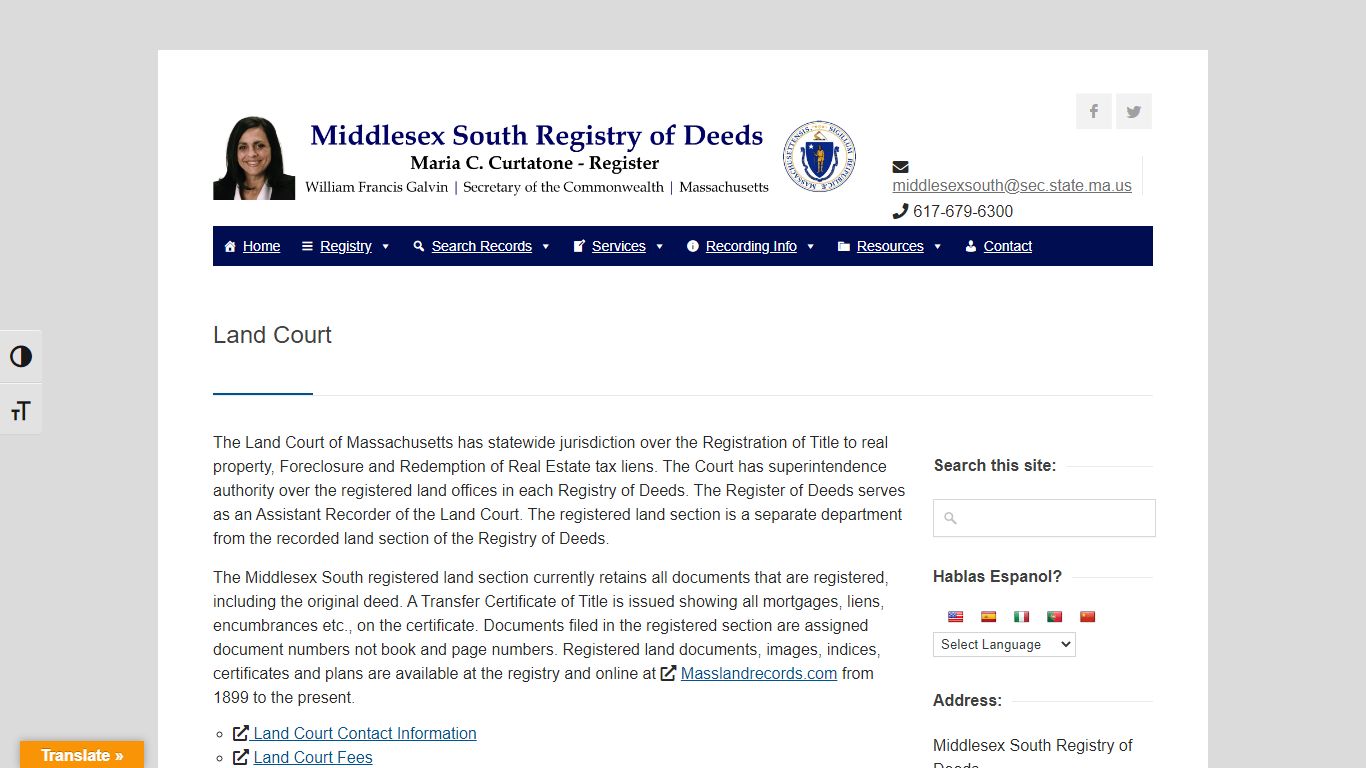 Land Court - Middlesex South Registry of Deeds